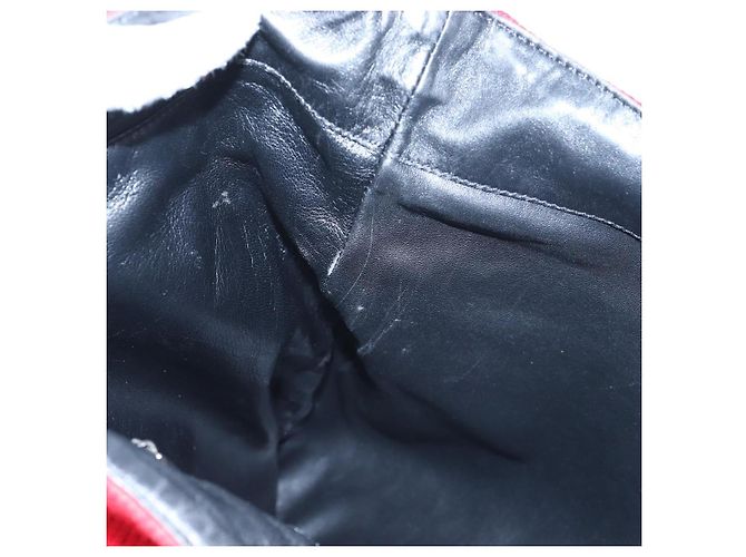 Céline Borsa a spalla CELINE in tessuti lavorati a maglia Rosso Argento Auth 203021V - vista 24