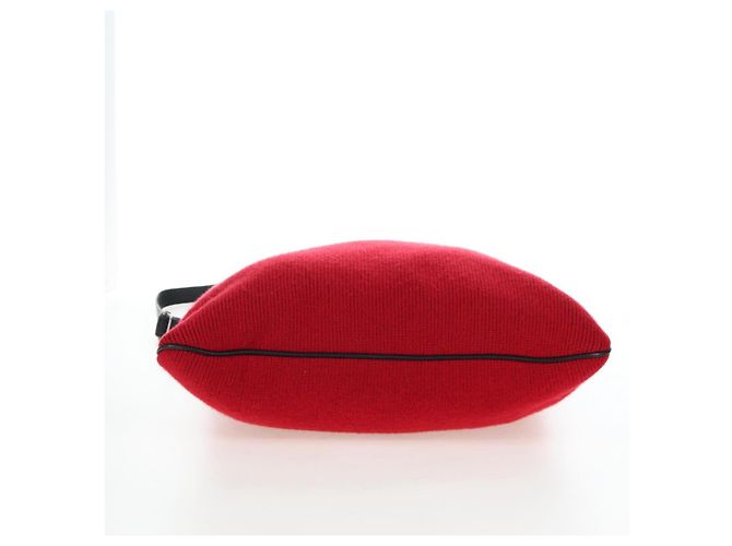 Céline Borsa a spalla CELINE in tessuti lavorati a maglia Rosso Argento Auth 203021V - vista 5