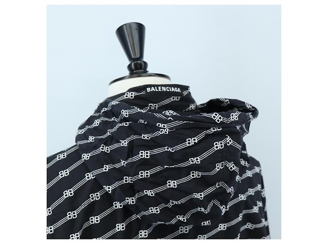 Camicia a maniche corte BALENCIAGA in cotone 39 Nero Auth 203728M - vista 10