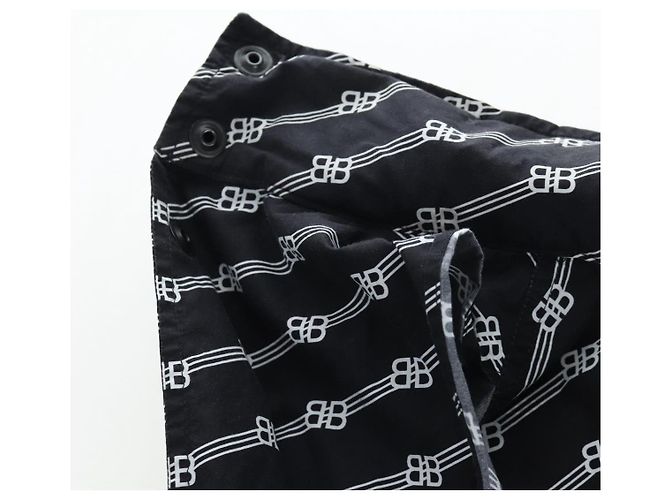 Camicia a maniche corte BALENCIAGA in cotone 39 Nero Auth 203728M - vista 15