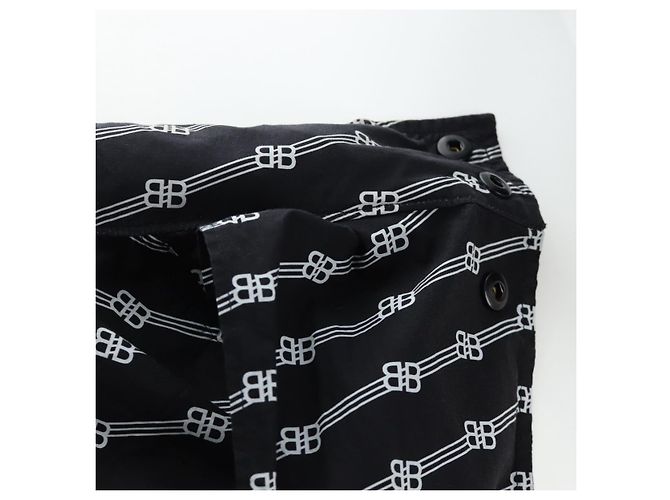 Camicia a maniche corte BALENCIAGA in cotone 39 Nero Auth 203728M - vista 17