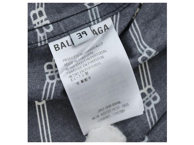 Camicia a maniche corte BALENCIAGA in cotone 39 Nero Auth 203728M - vista 19