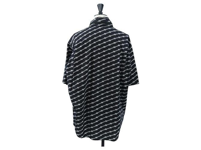 Camicia a maniche corte BALENCIAGA in cotone 39 Nero Auth 203728M - vista 2