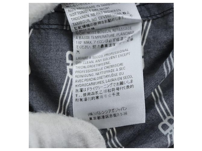 Camicia a maniche corte BALENCIAGA in cotone 39 Nero Auth 203728M - vista 20