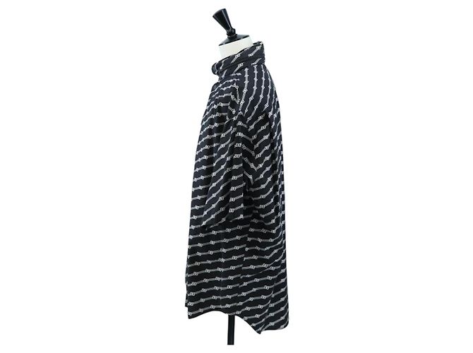 Camicia a maniche corte BALENCIAGA in cotone 39 Nero Auth 203728M - vista 3