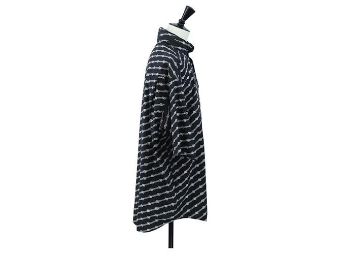 Camicia a maniche corte BALENCIAGA in cotone 39 Nero Auth 203728M - vista 4