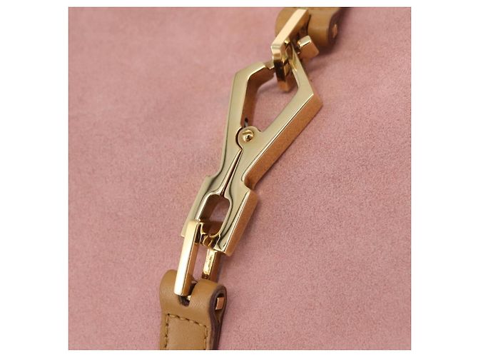 Bolsa de Ombro GUCCI Bamboo Jackie Suede Pink Gold 001 4060 Auth 206044A Rosa Dourado - vista 16