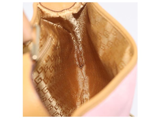 Bolsa de Ombro GUCCI Bamboo Jackie Suede Pink Gold 001 4060 Auth 206044A Rosa Dourado - vista 22