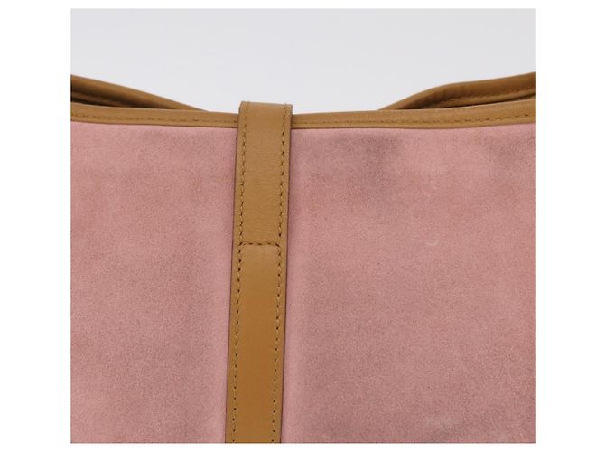 Bolsa de Ombro GUCCI Bamboo Jackie Suede Pink Gold 001 4060 Auth 206044A Rosa Dourado - vista 4