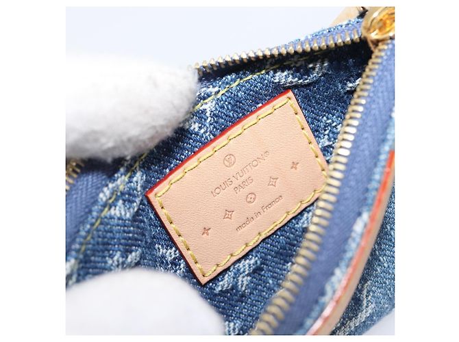 LOUIS VUITTON Monogram Denim Pochette Cles Coin Purse Blue M82961 Auth mr2995V Azul Monograma - vista 10