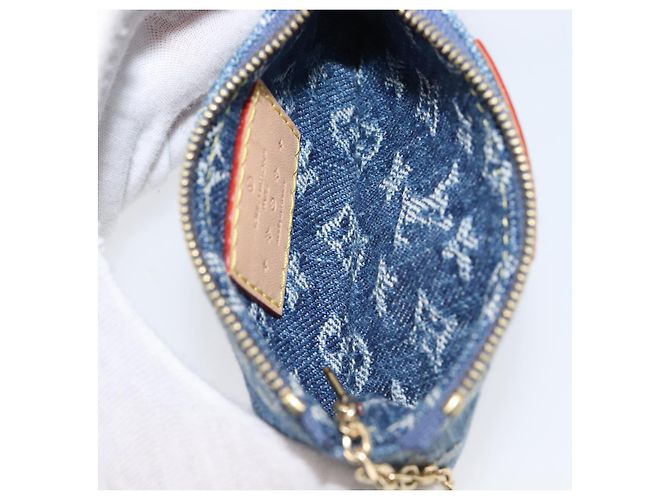 LOUIS VUITTON Monogram Denim Pochette Cles Coin Purse Blue M82961 Auth mr2995V Azul Monograma - vista 11