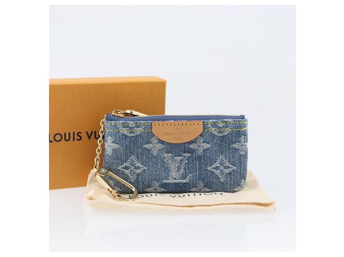 LOUIS VUITTON Monogram Denim Pochette Cles Coin Purse Blue M82961 Auth mr2995V Azul Monograma - vista 12