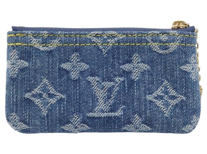 LOUIS VUITTON Monogram Denim Pochette Cles Coin Purse Blue M82961 Auth mr2995V Azul Monograma - vista 2