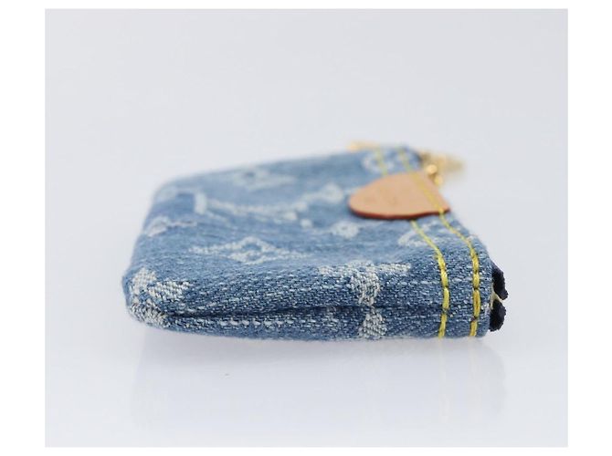 LOUIS VUITTON Monogram Denim Pochette Cles Coin Purse Blue M82961 Auth mr2995V Azul Monograma - vista 3