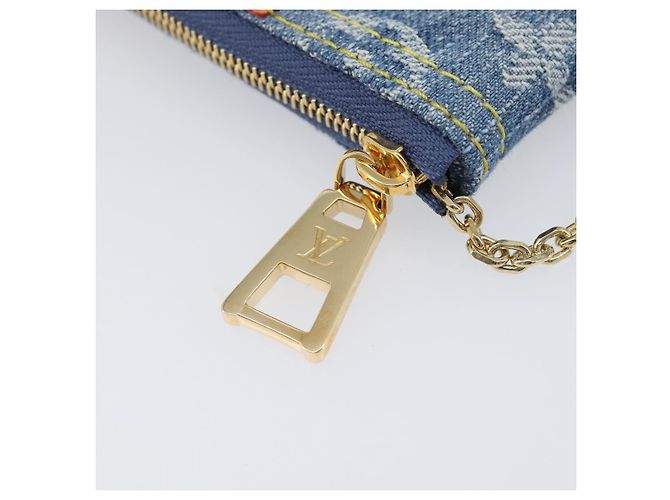 LOUIS VUITTON Monogram Denim Pochette Cles Coin Purse Blue M82961 Auth mr2995V Azul Monograma - vista 9