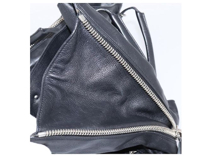 Borsa a mano Balenciaga Mini Paper A4 in pelle nera e argento 357330 Auth mr2968A Nero - vista 10