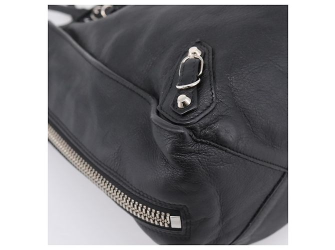 Borsa a mano Balenciaga Mini Paper A4 in pelle nera e argento 357330 Auth mr2968A Nero - vista 15