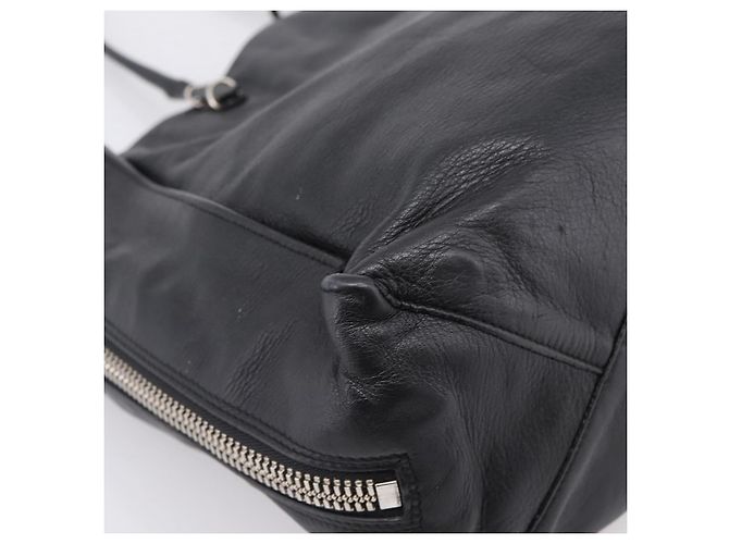Borsa a mano Balenciaga Mini Paper A4 in pelle nera e argento 357330 Auth mr2968A Nero - vista 17