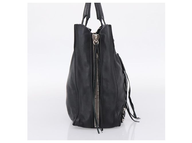 Borsa a mano Balenciaga Mini Paper A4 in pelle nera e argento 357330 Auth mr2968A Nero - vista 3