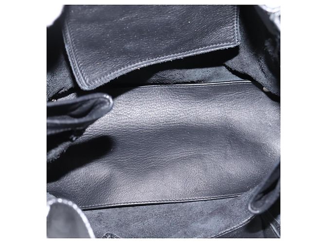 Borsa a mano Balenciaga Mini Paper A4 in pelle nera e argento 357330 Auth mr2968A Nero - vista 9