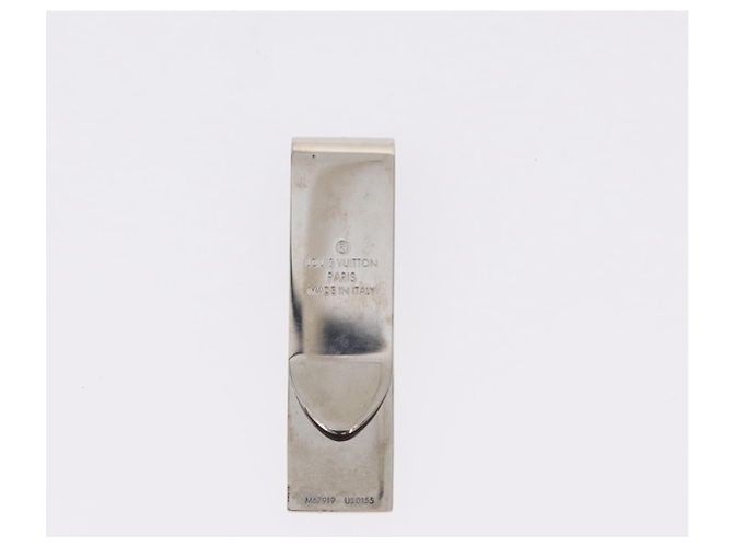 LOUIS VUITTON Money Clip metallo set da 2 Argento LV Auth bs37306 - vista 2