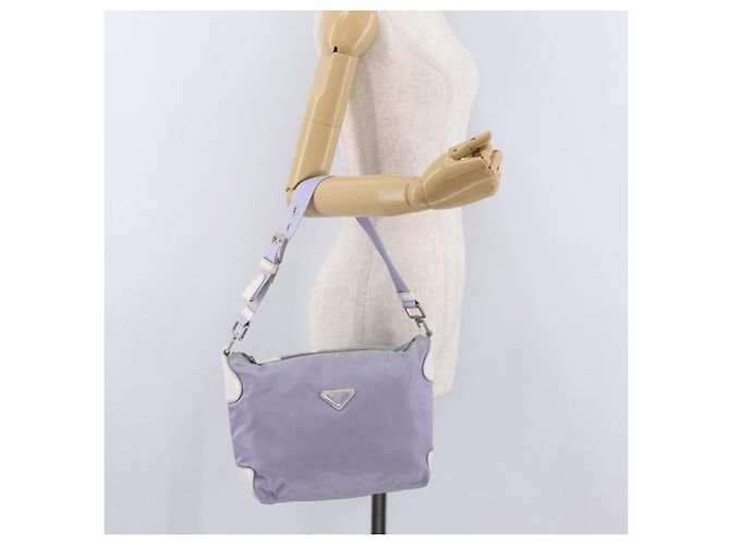 PRADA Schultertasche Nylon Purple Silver Auth mr2990 Silber Lila - Ansicht 27