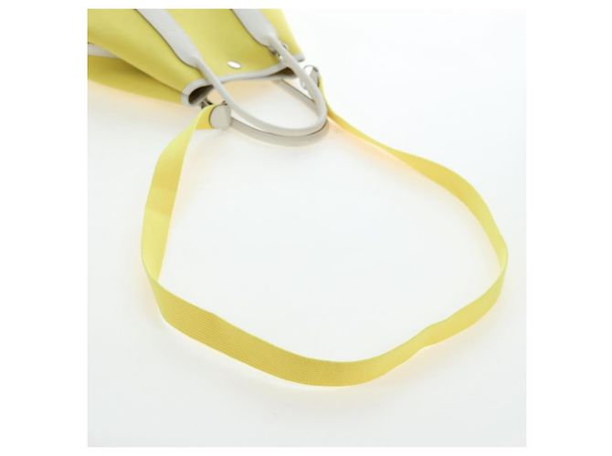 Hermès Borsa a mano HERMES Garden File 28 Canvas 2way Yellow Silver Auth 203841SAV Argento Giallo - vista 10