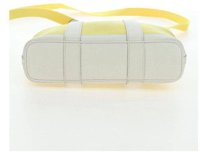 Hermès Borsa a mano HERMES Garden File 28 Canvas 2way Yellow Silver Auth 203841SAV Argento Giallo - vista 13