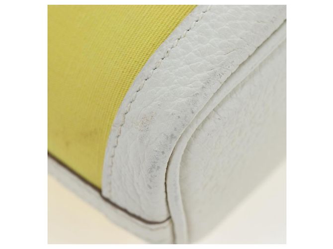 Hermès Borsa a mano HERMES Garden File 28 Canvas 2way Yellow Silver Auth 203841SAV Argento Giallo - vista 14