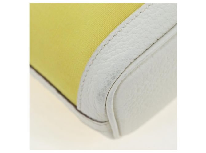 Hermès Borsa a mano HERMES Garden File 28 Canvas 2way Yellow Silver Auth 203841SAV Argento Giallo - vista 16