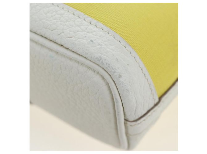 Hermès Borsa a mano HERMES Garden File 28 Canvas 2way Yellow Silver Auth 203841SAV Argento Giallo - vista 17