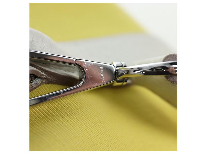 Hermès Borsa a mano HERMES Garden File 28 Canvas 2way Yellow Silver Auth 203841SAV Argento Giallo - vista 20