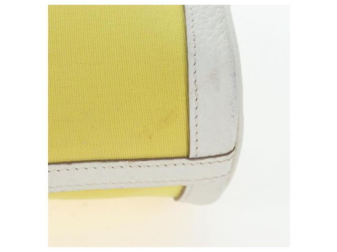 Hermès Borsa a mano HERMES Garden File 28 Canvas 2way Yellow Silver Auth 203841SAV Argento Giallo - vista 5