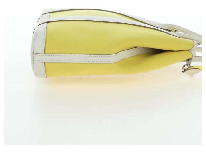 Hermès Borsa a mano HERMES Garden File 28 Canvas 2way Yellow Silver Auth 203841SAV Argento Giallo - vista 6