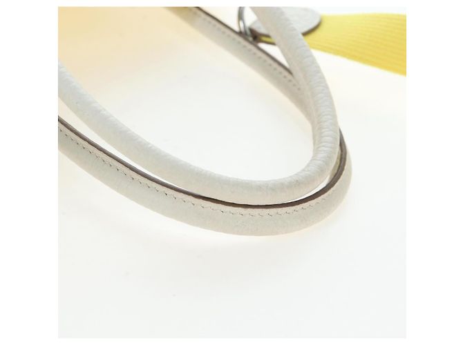 Hermès Borsa a mano HERMES Garden File 28 Canvas 2way Yellow Silver Auth 203841SAV Argento Giallo - vista 8
