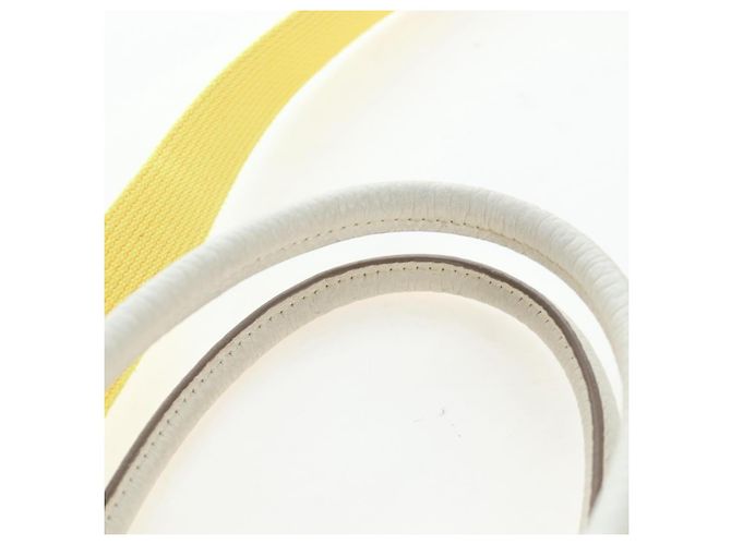 Hermès Borsa a mano HERMES Garden File 28 Canvas 2way Yellow Silver Auth 203841SAV Argento Giallo - vista 9