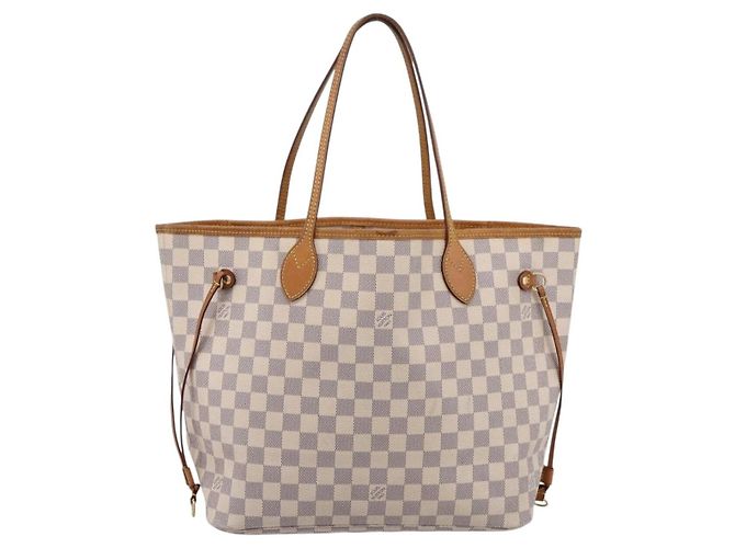 Borsa Tote LOUIS VUITTON Damier Azur Neverfull MM N51107 LV Auth ka6333 - vista 13