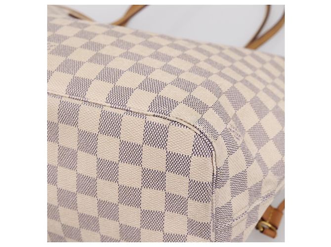 Borsa Tote LOUIS VUITTON Damier Azur Neverfull MM N51107 LV Auth ka6333 - vista 14