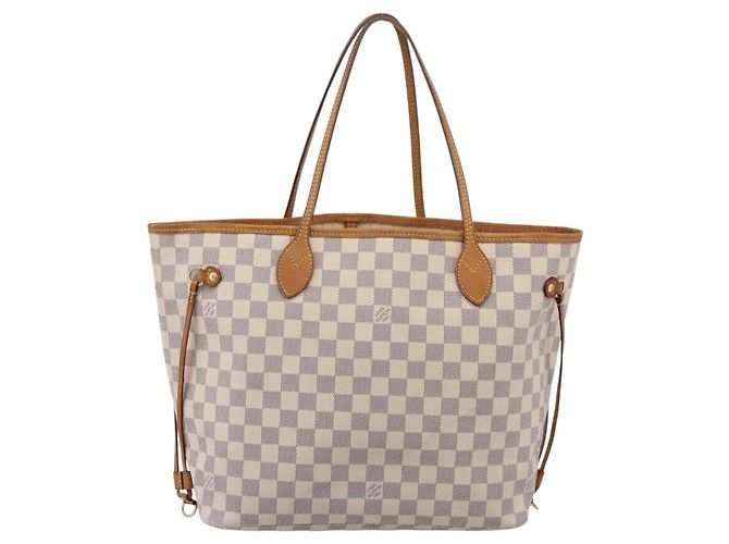 Borsa Tote LOUIS VUITTON Damier Azur Neverfull MM N51107 LV Auth ka6333 - vista 2