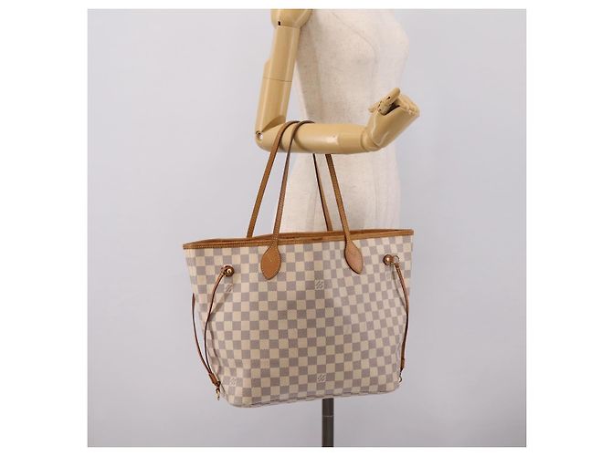Borsa Tote LOUIS VUITTON Damier Azur Neverfull MM N51107 LV Auth ka6333 - vista 24