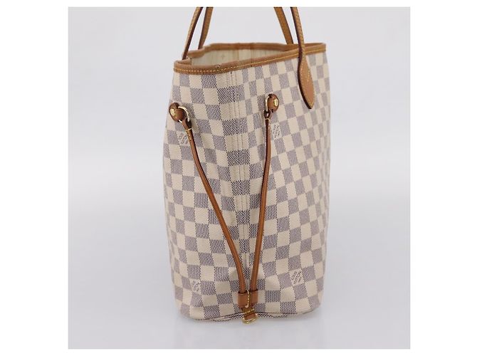 Borsa Tote LOUIS VUITTON Damier Azur Neverfull MM N51107 LV Auth ka6333 - vista 3