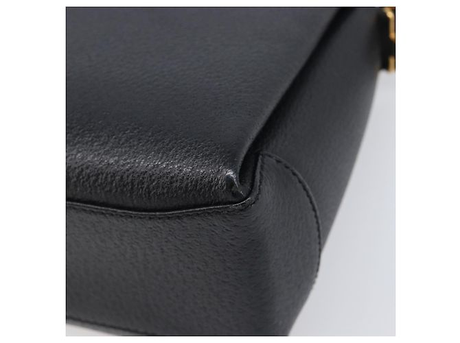 Borsa a mano GUCCI Bamboo in pelle nera e oro 000 926 0175 Auth ep15867A Nero D'oro - vista 10