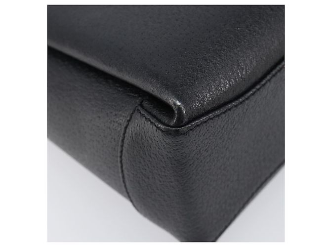 Borsa a mano GUCCI Bamboo in pelle nera e oro 000 926 0175 Auth ep15867A Nero D'oro - vista 11