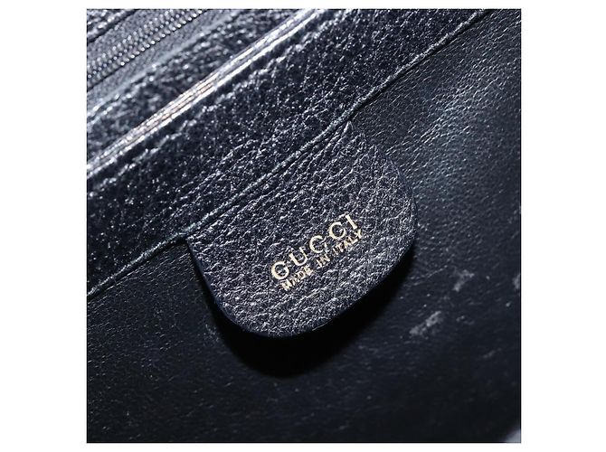 Borsa a mano GUCCI Bamboo in pelle nera e oro 000 926 0175 Auth ep15867A Nero D'oro - vista 16