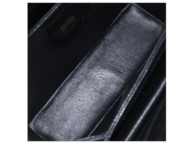 Borsa a mano GUCCI Bamboo in pelle nera e oro 000 926 0175 Auth ep15867A Nero D'oro - vista 17