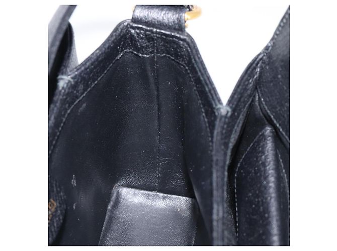 Borsa a mano GUCCI Bamboo in pelle nera e oro 000 926 0175 Auth ep15867A Nero D'oro - vista 18