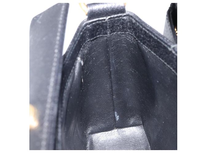 Borsa a mano GUCCI Bamboo in pelle nera e oro 000 926 0175 Auth ep15867A Nero D'oro - vista 19