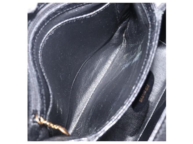 Borsa a mano GUCCI Bamboo in pelle nera e oro 000 926 0175 Auth ep15867A Nero D'oro - vista 20