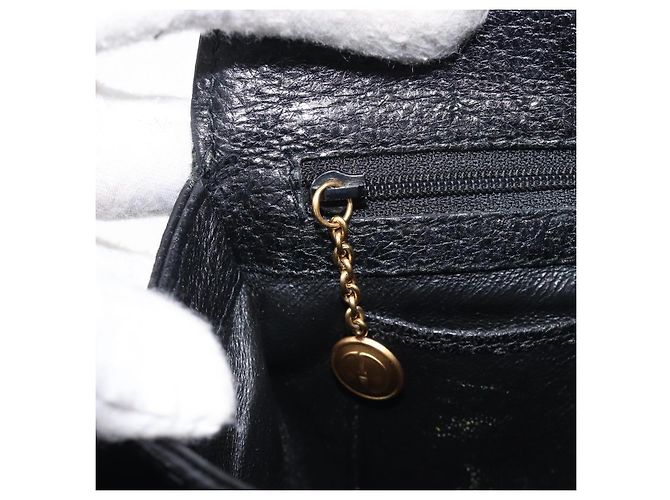 Borsa a mano GUCCI Bamboo in pelle nera e oro 000 926 0175 Auth ep15867A Nero D'oro - vista 21