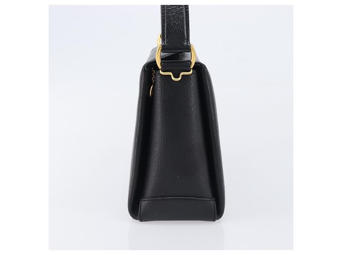 Borsa a mano GUCCI Bamboo in pelle nera e oro 000 926 0175 Auth ep15867A Nero D'oro - vista 4